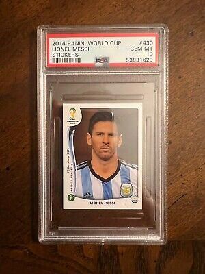 The favorite store Football products מדבקות גביע העולם 2014 פניני ליונל מסי PSA 10 Gem Mint #430 ארגנטינה